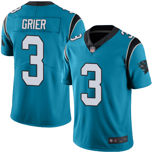 Carolina Panthers Limited Blue Youth Will Grier Jersey NFL Football #3 Rush Vapor Untouchable->youth nfl jersey->Youth Jersey
